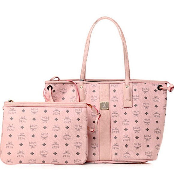 MCM Handbags - MCM Visetos Medium Liz Reversible Shopper Tote in Powder Pink